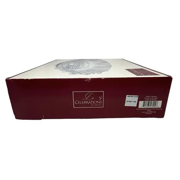 MIKASA 10.5” Frosted Glass Bowl Celebrations Winter Dreams Collection NIB - Picture 3 of 15